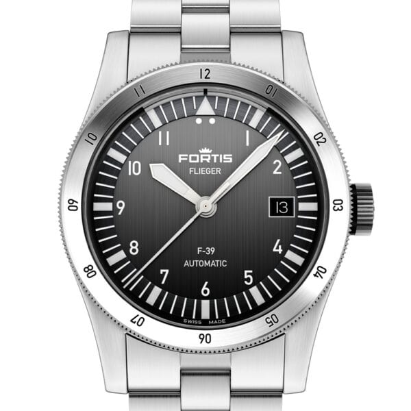 FORTIS Flieger F-39 Black auf Block Bracelet F4220015