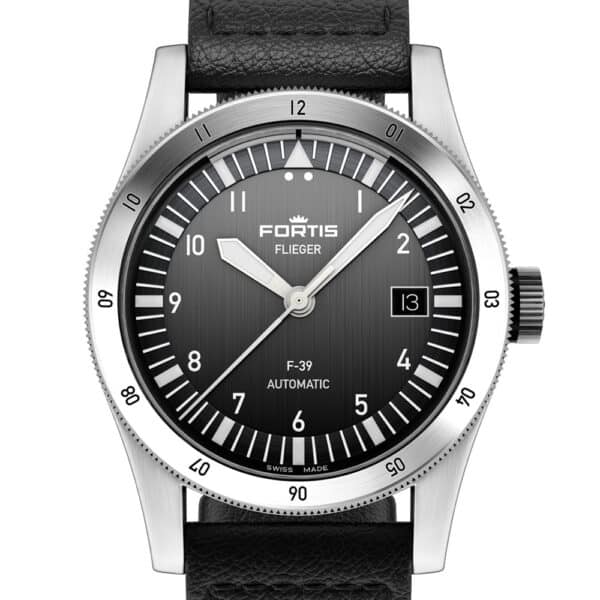 FORTIS Flieger F-39 Black auf Aviator Strap F4220016