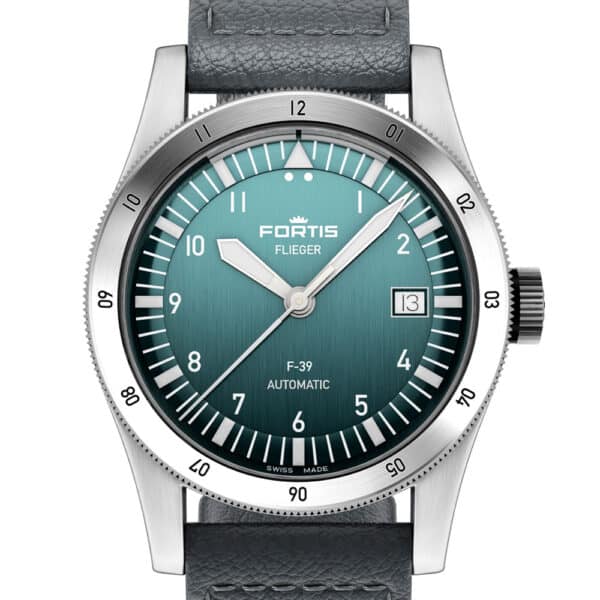 FORTIS Flieger F-39 Petrol auf Indigo Aviator Strap F4220020