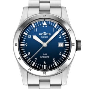 FORTIS Flieger F-39 Liberty Blue auf Block Bracelet F4220023