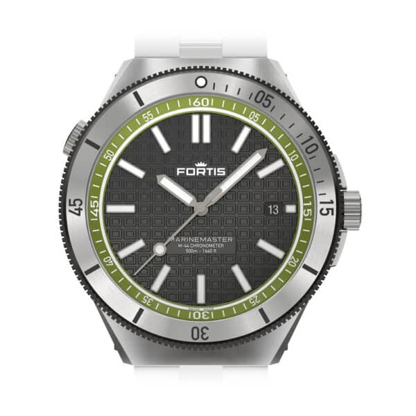 FORTIS Marinemaster M-44 Woodpecker Green auf Block Bracelet F8120020