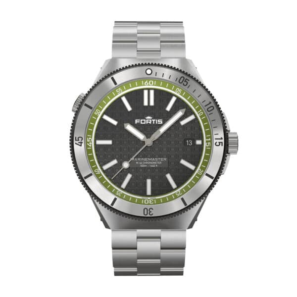 FORTIS Marinemaster M-44 Woodpecker Green auf Block Bracelet F8120020